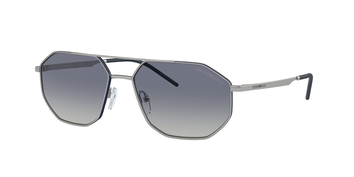Emporio Armani  0EA2147 30454L 58 Matte Silver/ Blue Gradient 58 / Polycarbonate / Metal / Metal