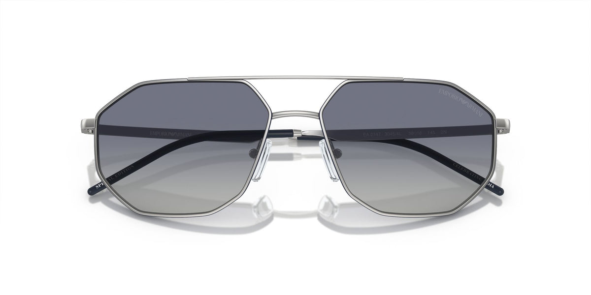 Emporio Armani  0EA2147 30454L 58 Matte Silver/ Blue Gradient 58 / Polycarbonate / Metal / Metal