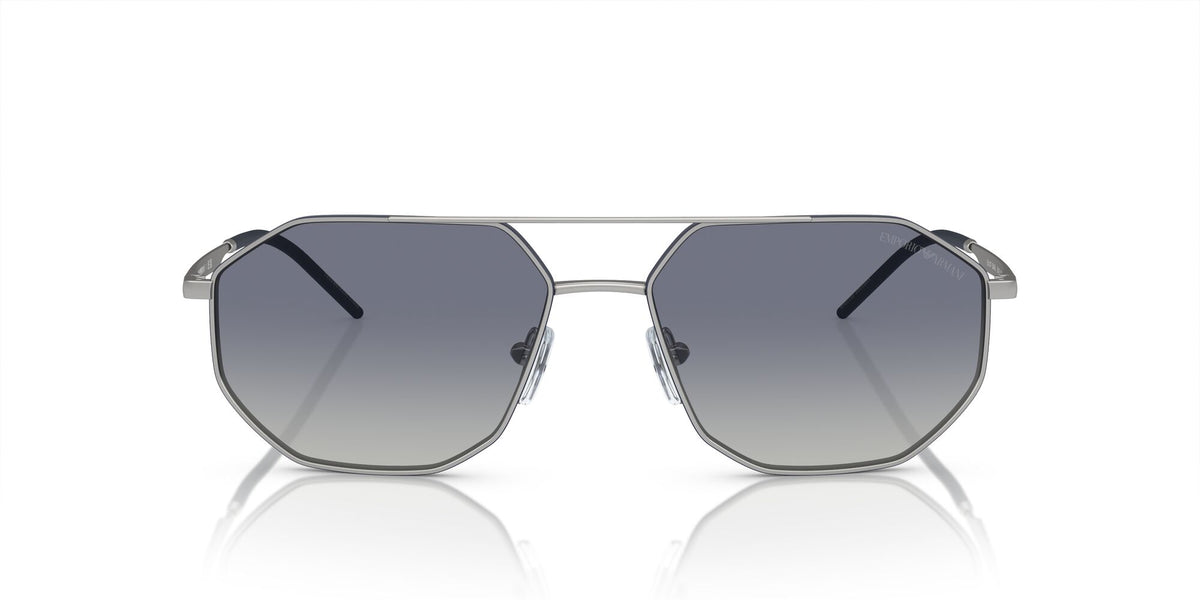 Emporio Armani  0EA2147 30454L 58 Matte Silver/ Blue Gradient 58 / Polycarbonate / Metal / Metal