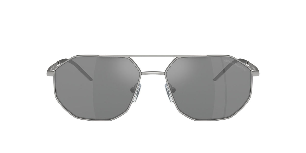 Emporio Armani  0EA2147 30456G 58 Matte Silver/ Grey Mirror Silver 58 / Polycarbonate / Metal / Metal