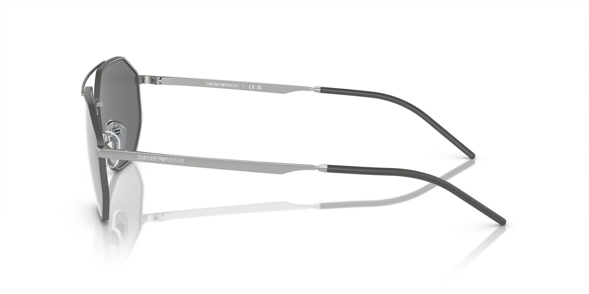 Emporio Armani  0EA2147 30456G 58 Matte Silver/ Grey Mirror Silver 58 / Polycarbonate / Metal / Metal
