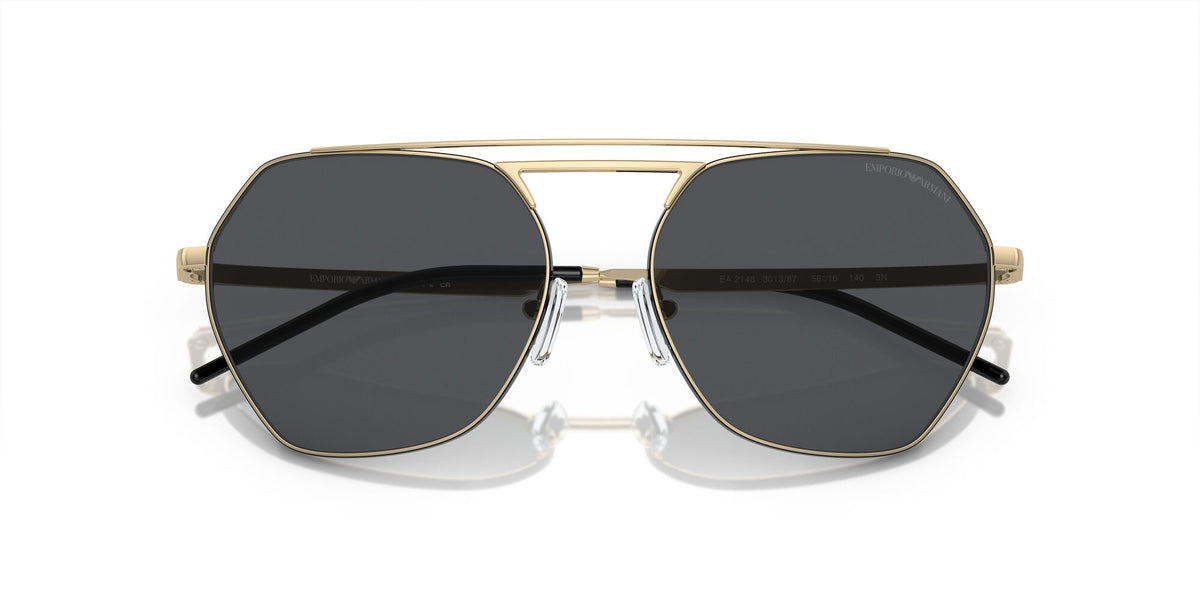 Emporio Armani  0EA2148 301387 56 Shiny Pale Gold/ Dark Grey 56 / Polycarbonate / Metal / Metal