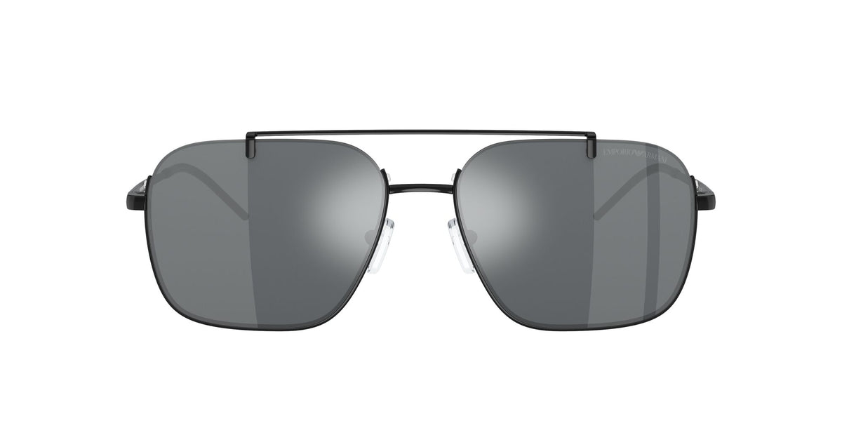 Emporio Armani  0EA2150 30146G 57 Shiny Black/ Light Grey Mirror Black 57 / Polycarbonate / Metal / Metal