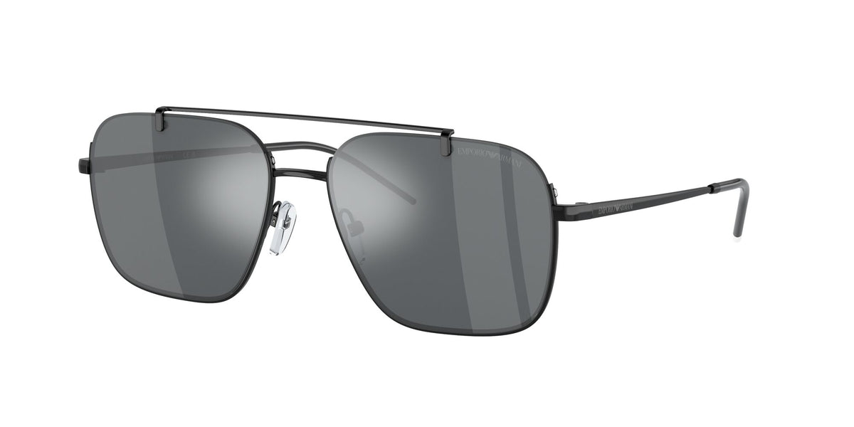 Emporio Armani  0EA2150 30146G 57 Shiny Black/ Light Grey Mirror Black 57 / Polycarbonate / Metal / Metal