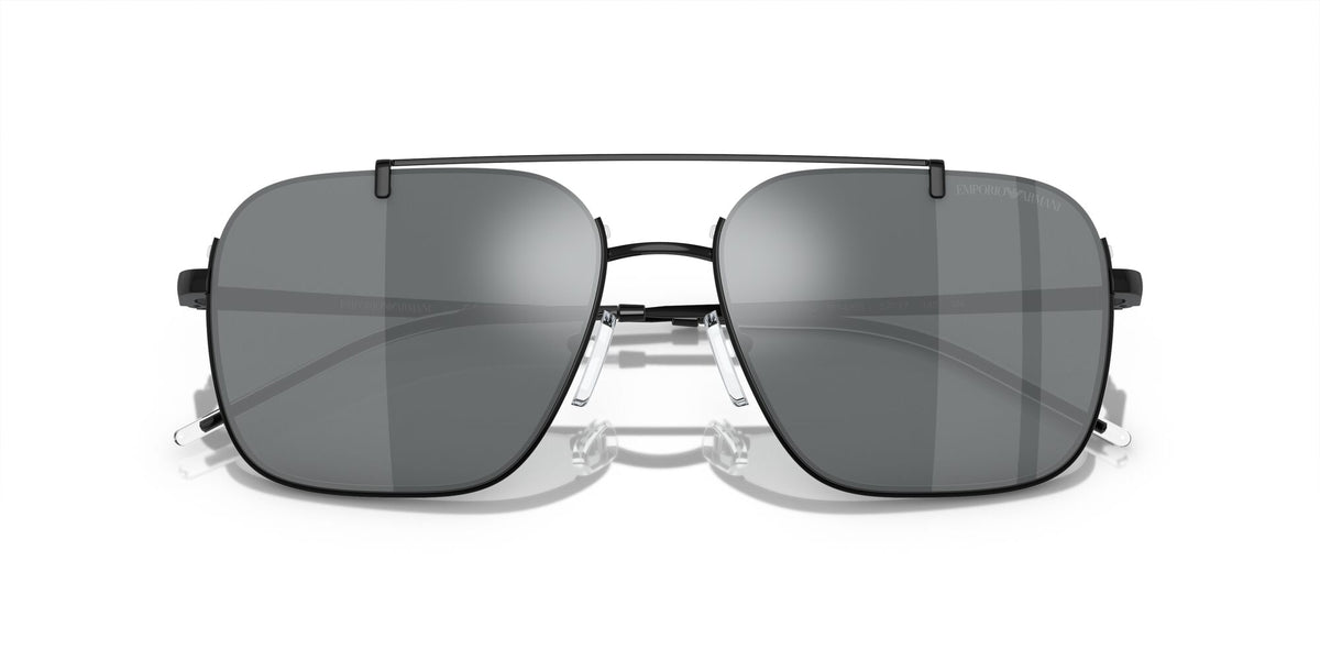 Emporio Armani  0EA2150 30146G 57 Shiny Black/ Light Grey Mirror Black 57 / Polycarbonate / Metal / Metal