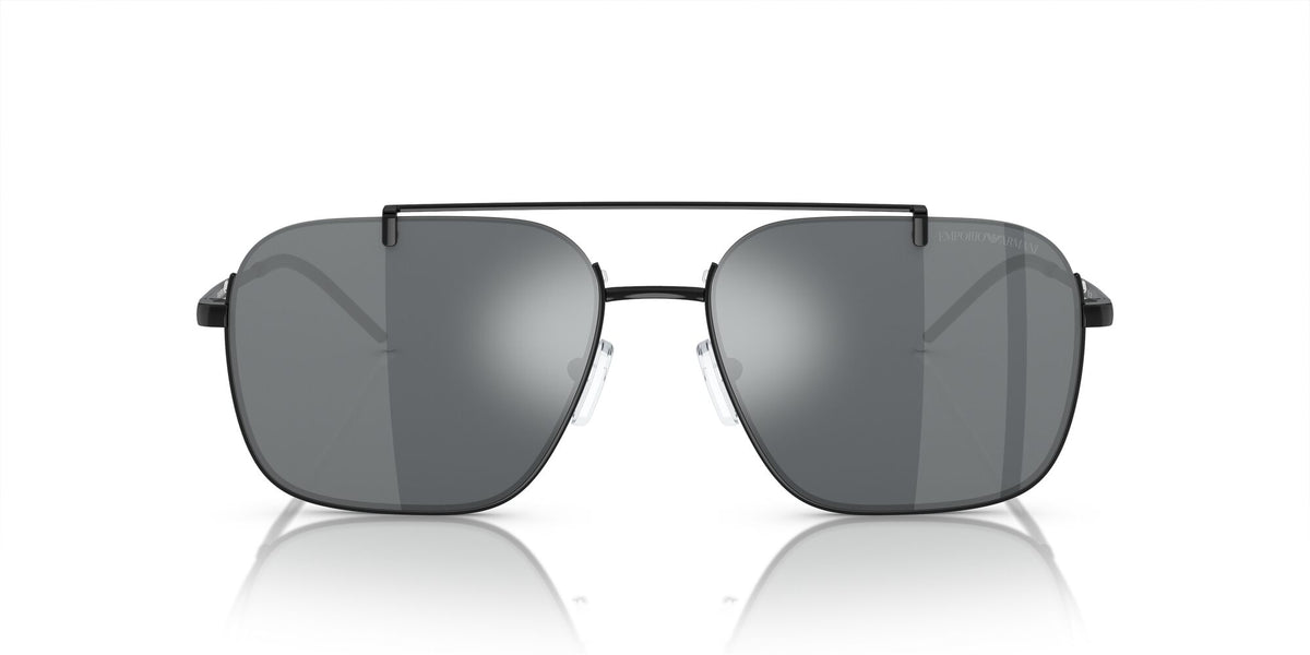 Emporio Armani  0EA2150 30146G 57 Shiny Black/ Light Grey Mirror Black 57 / Polycarbonate / Metal / Metal