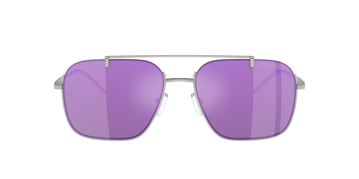 Emporio Armani  0EA2150 30154V 57 Shiny Silver/ Grey Mirror Violet 57 / Polycarbonate / Metal / Metal