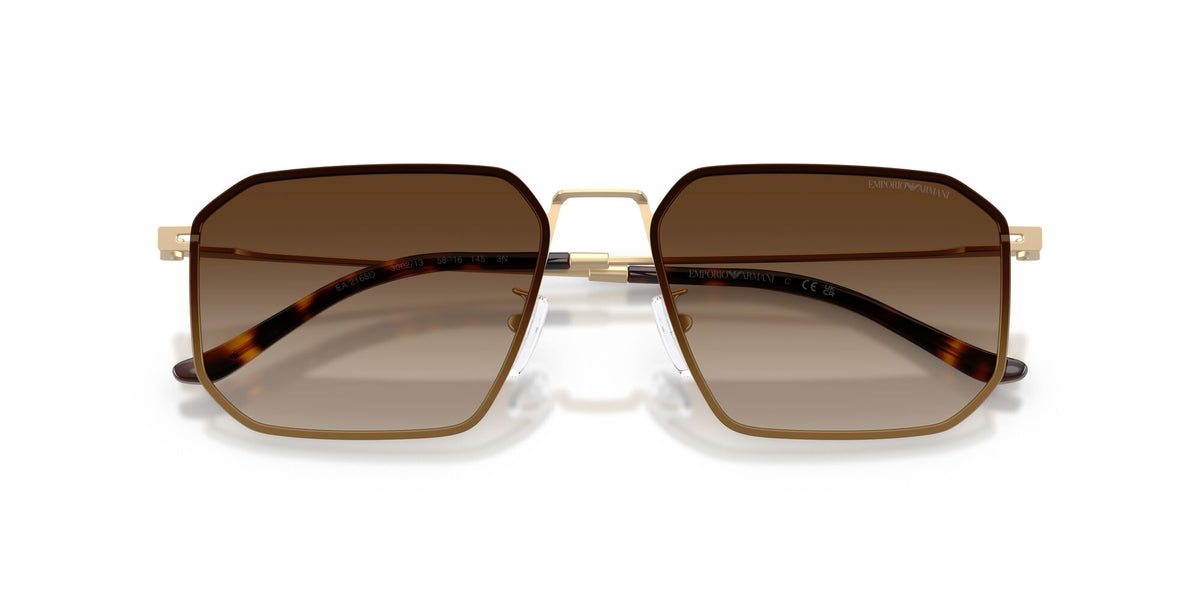 Emporio Armani  EA2165D 300213 58 Matte Pale Gold / Gradient Brown