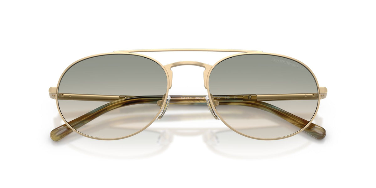 Emporio Armani 0EA2171 30022C 57 Matte Pale Gold/ Brown Gradient Green