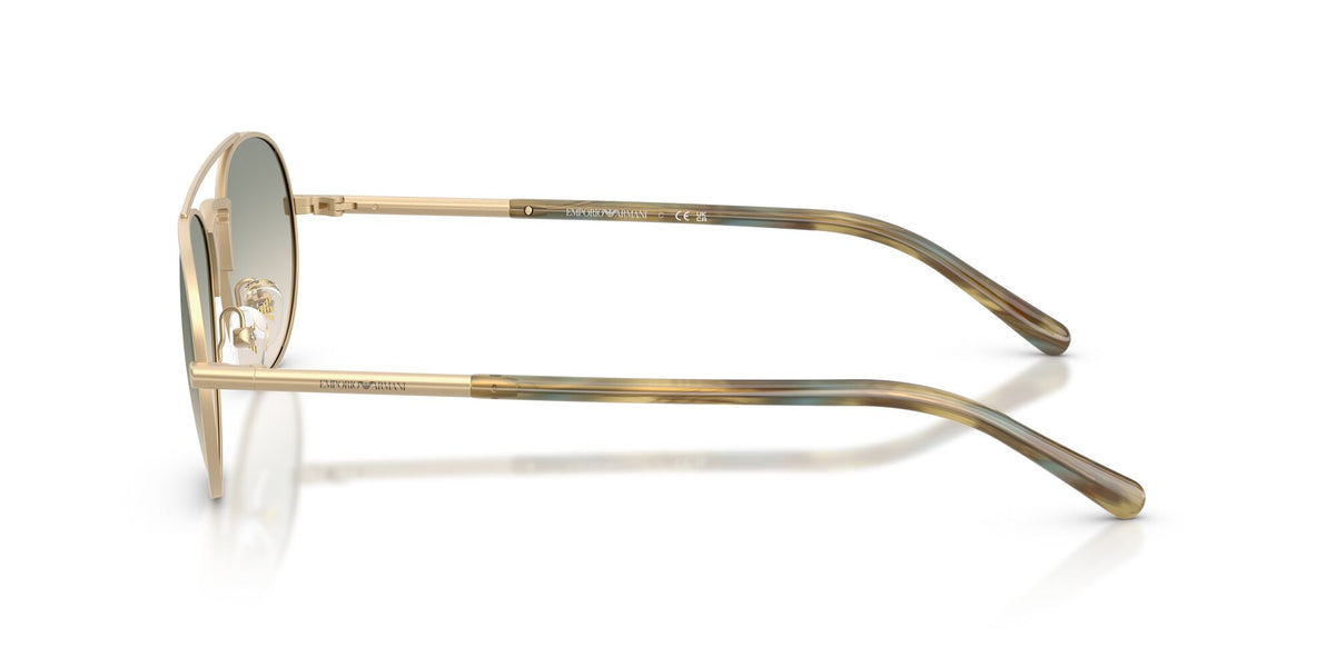 Emporio Armani 0EA2171 30022C 57 Matte Pale Gold/ Brown Gradient Green