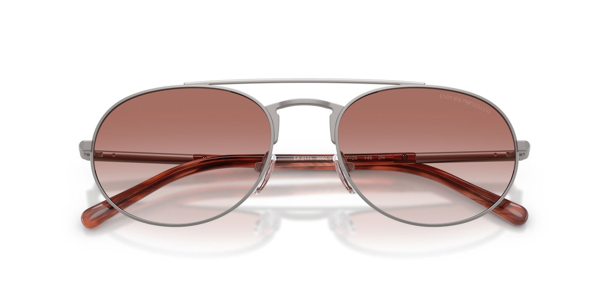 Emporio Armani 0EA2171 30038D 57 Matte Gunmetal/ Clear Gradient Pink