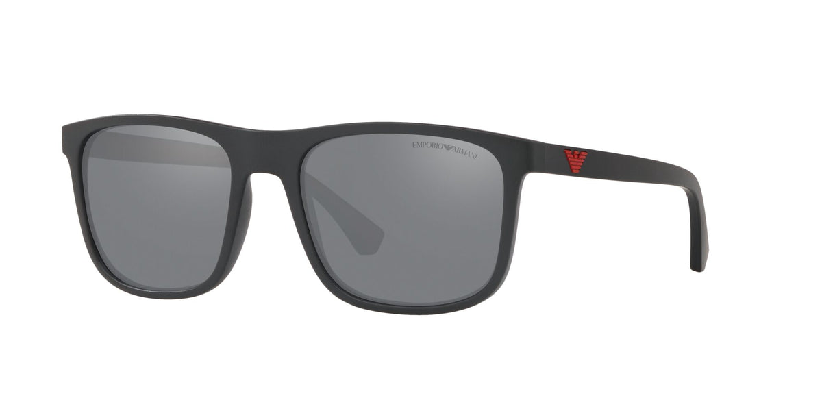 Emporio Armani EA 4129 Matte Black / Mirror Black 56 / Polycarbonate / Injected / Molded