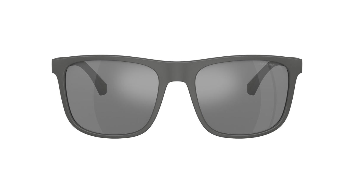 Emporio Armani  0EA4129 50606G 56 Matte Grey/ Grey Mirror Silver 56 / Polycarbonate / Injected / Molded