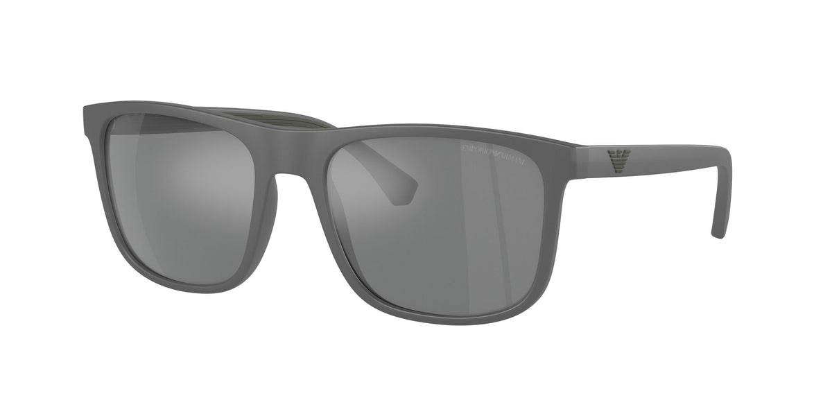 Emporio Armani  0EA4129 50606G 56 Matte Grey/ Grey Mirror Silver 56 / Polycarbonate / Injected / Molded