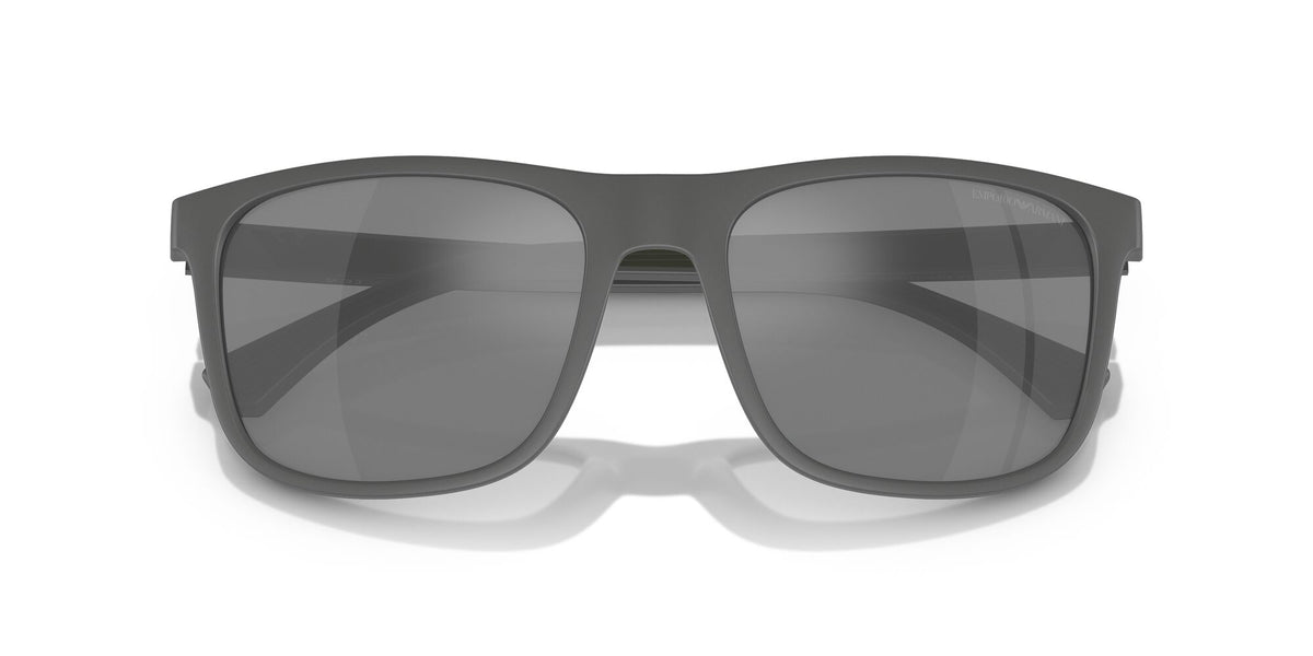 Emporio Armani  0EA4129 50606G 56 Matte Grey/ Grey Mirror Silver 56 / Polycarbonate / Injected / Molded