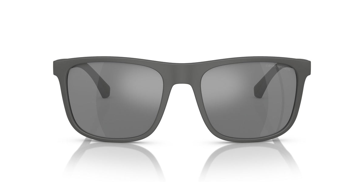 Emporio Armani  0EA4129 50606G 56 Matte Grey/ Grey Mirror Silver 56 / Polycarbonate / Injected / Molded