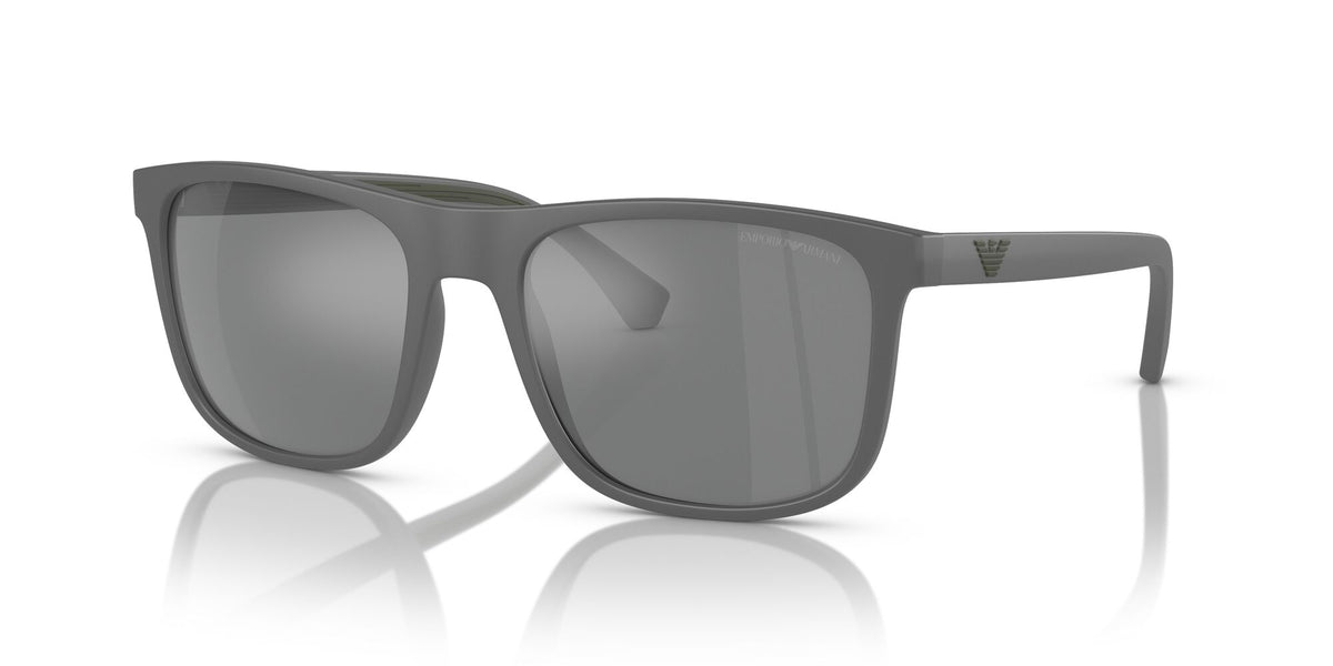 Emporio Armani  0EA4129 50606G 56 Matte Grey/ Grey Mirror Silver 56 / Polycarbonate / Injected / Molded