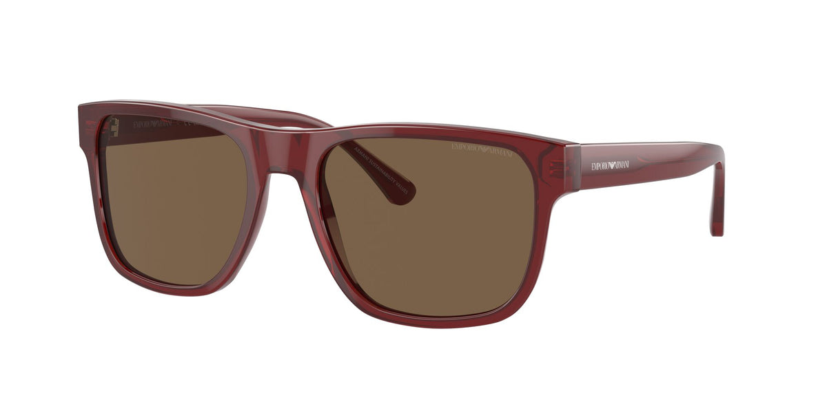 Emporio Armani  0EA4163 507573 56 Transparent Bordeaux/ Dark Brown 56 / Polyamide Bio / Acetate / Acetate