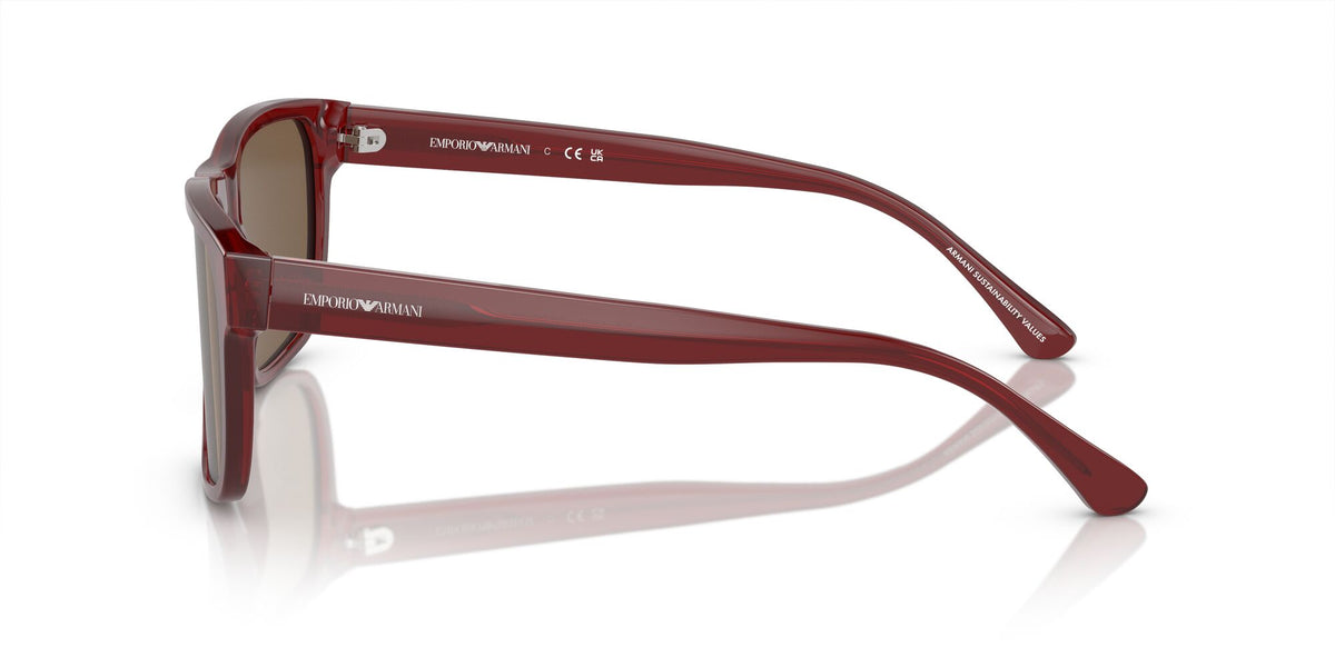 Emporio Armani  0EA4163 507573 56 Transparent Bordeaux/ Dark Brown 56 / Polyamide Bio / Acetate / Acetate