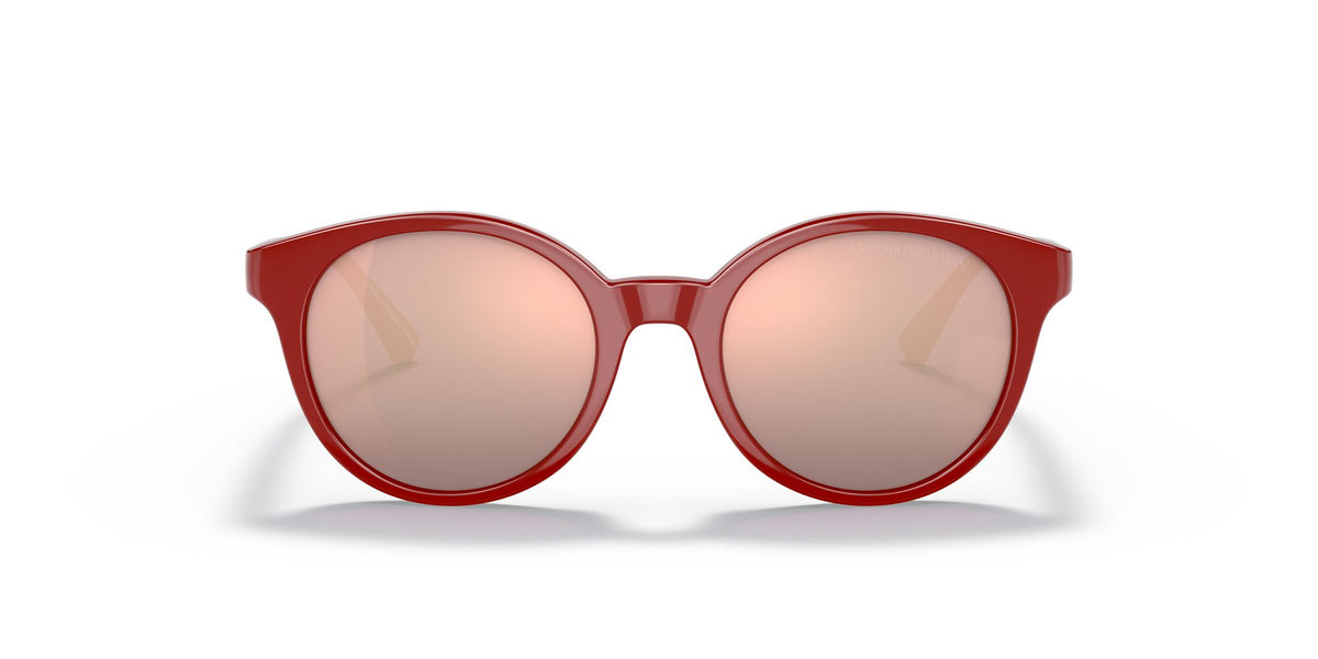 Emporio Armani EA 4185F Shiny Red / Polar Purple Mirror Rose Gold 47 / Polycarbonate / Injected / Molded