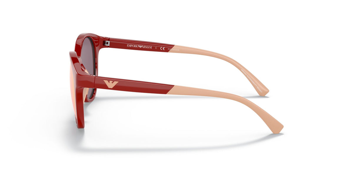 Emporio Armani EA 4185F Shiny Red / Polar Purple Mirror Rose Gold 47 / Polycarbonate / Injected / Molded