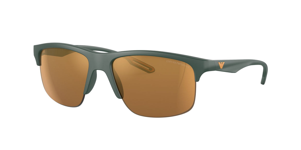 Emporio Armani EA 4188U Matte Green / Brown Mirror Gold 62 / Polyamide Bio / Injected / Molded