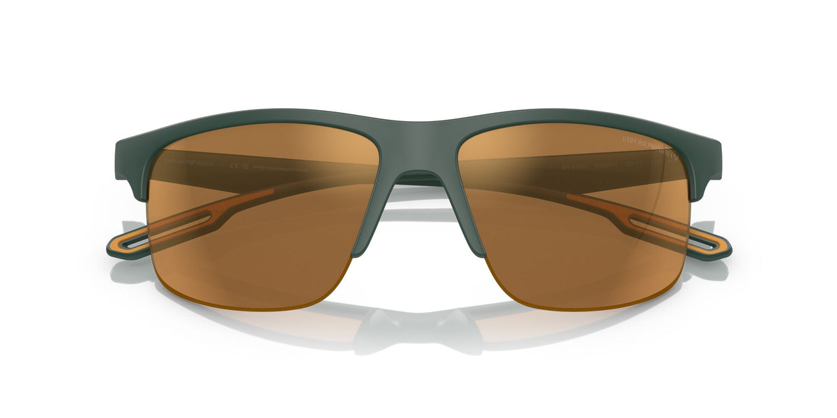 Emporio Armani EA 4188U Matte Green / Brown Mirror Gold 62 / Polyamide Bio / Injected / Molded
