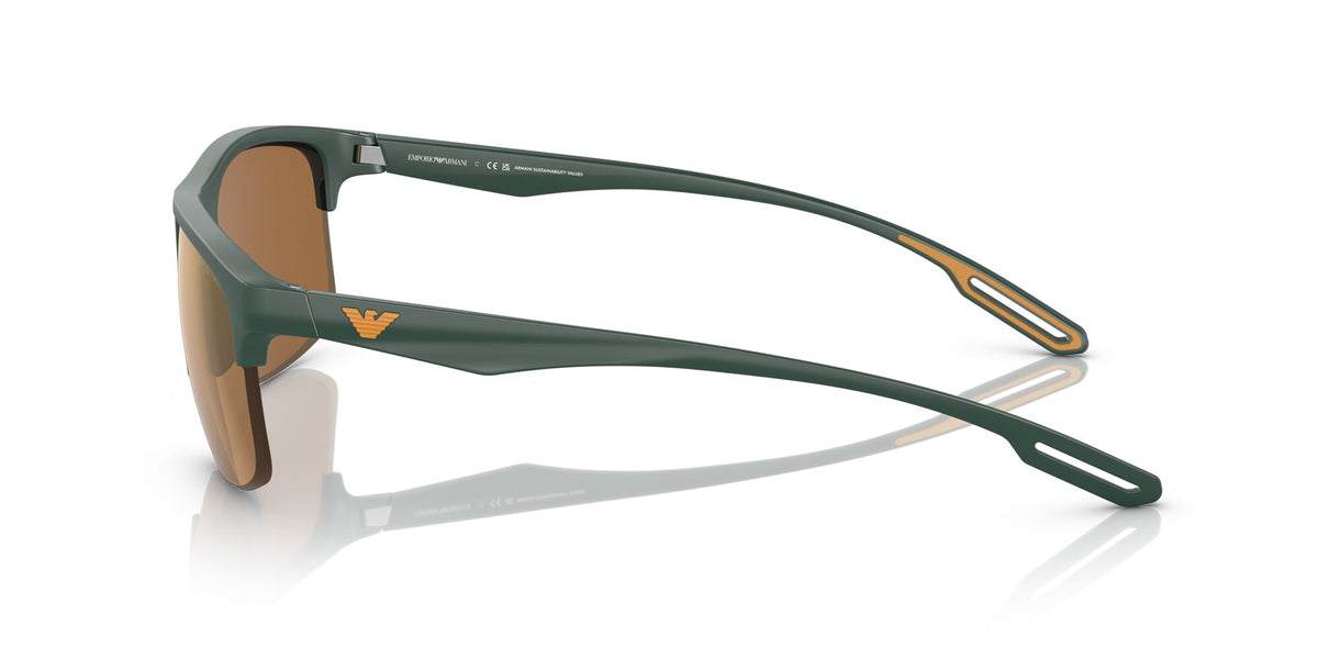 Emporio Armani EA 4188U Matte Green / Brown Mirror Gold 62 / Polyamide Bio / Injected / Molded