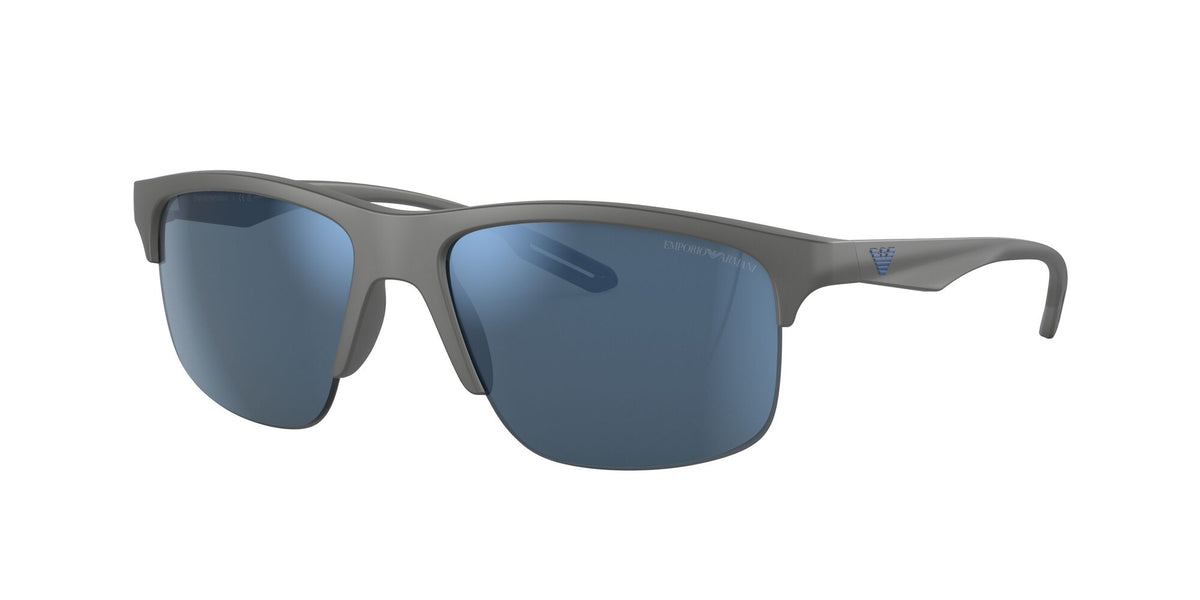 Emporio Armani EA 4188U Matte Grey / Dark Blue Mirror Blue 62 / Polyamide Bio / Injected / Molded