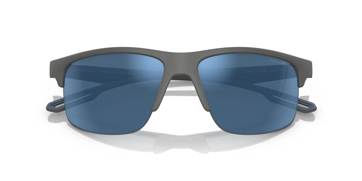 Emporio Armani EA 4188U Matte Grey / Dark Blue Mirror Blue 62 / Polyamide Bio / Injected / Molded