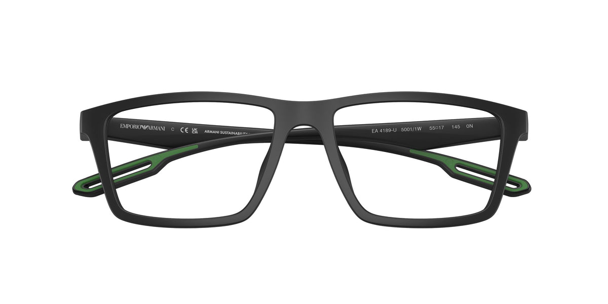 Emporio Armani  0EA4189U 50011W 55 Matte Black/ Clear 55 / Plastic