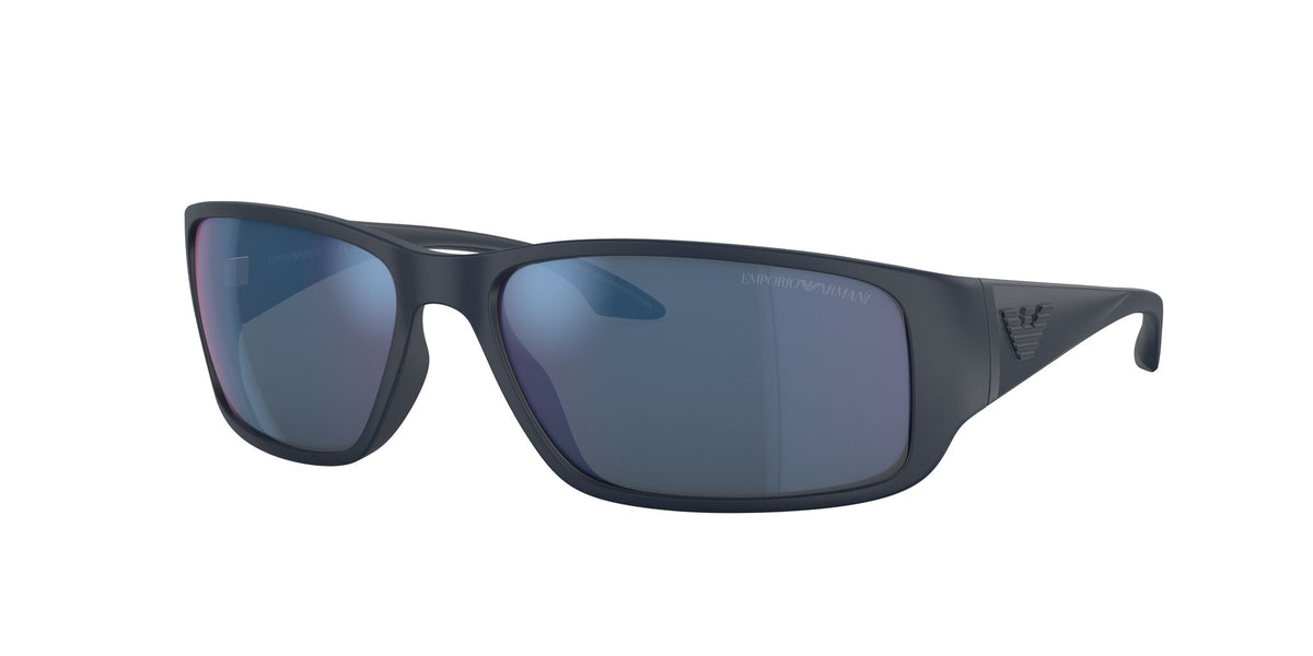 Emporio Armani EA 4191U Rubberised Blue / Dark Blue Mirror Blue 64 / Polyamide Bio / Injected / Molded