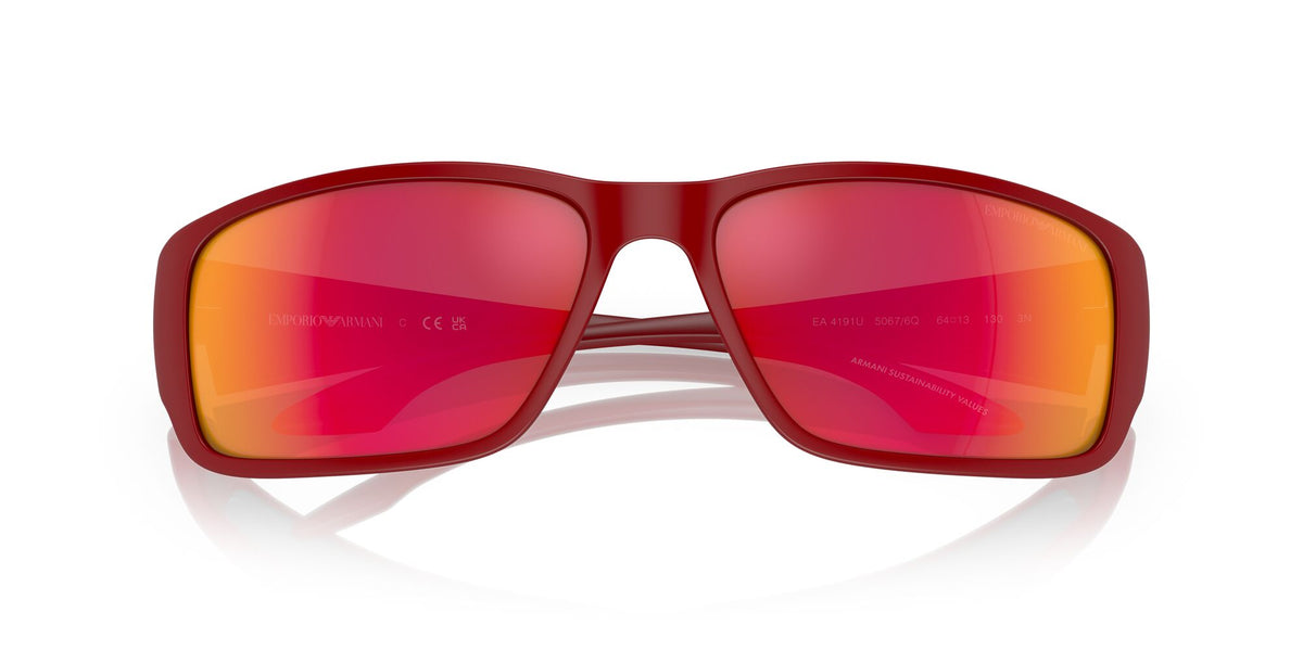 Emporio Armani EA 4191U Rubberised Red / Dark Grey Mirror Red/Yellow 64 / Polyamide Bio / Injected / Molded