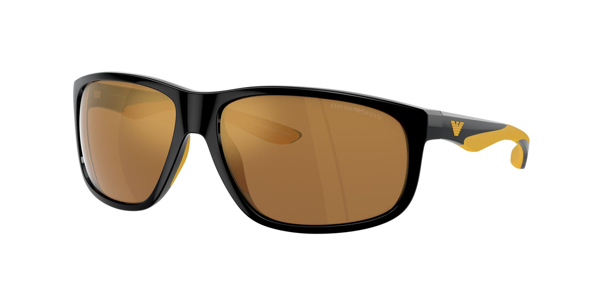 Emporio Armani  0EA4199U 50176H 65 Shiny Black/ Brown Mirror Gold 65 / Polyamide Bio / Injected / Molded