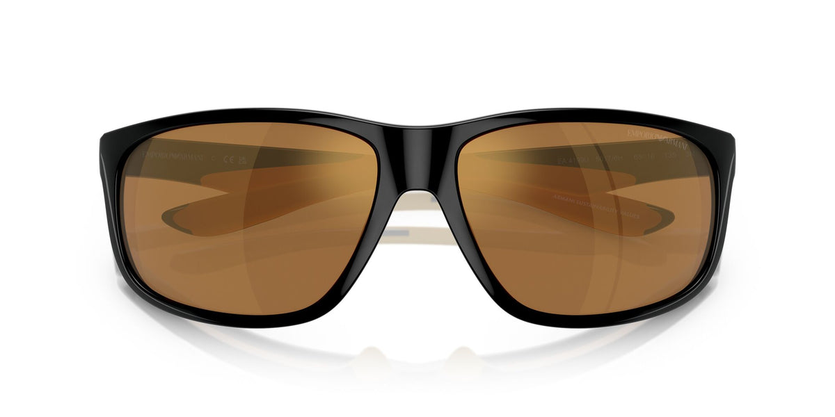 Emporio Armani  0EA4199U 50176H 65 Shiny Black/ Brown Mirror Gold 65 / Polyamide Bio / Injected / Molded