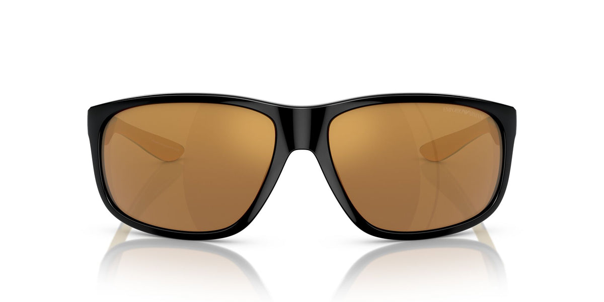 Emporio Armani  0EA4199U 50176H 65 Shiny Black/ Brown Mirror Gold 65 / Polyamide Bio / Injected / Molded