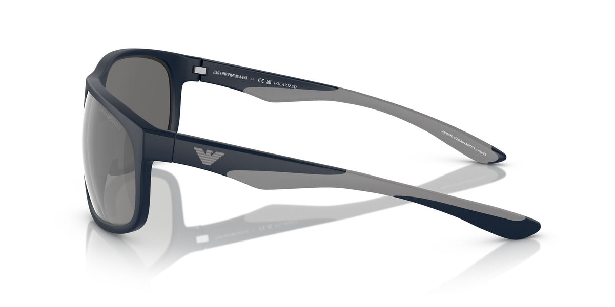 Emporio Armani  0EA4199U 5088Z3 65 Matte Blue/ Polarized Grey Mirror Silver 65 / Polycarbonate / Injected / Molded