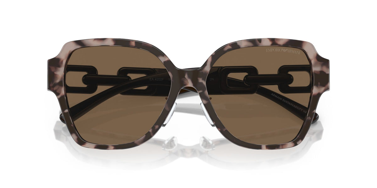 Emporio Armani  0EA4202F 541073 56 Shiny Pink Havana/ Dark Brown 56 / Polyamide Bio / Acetate / Molded