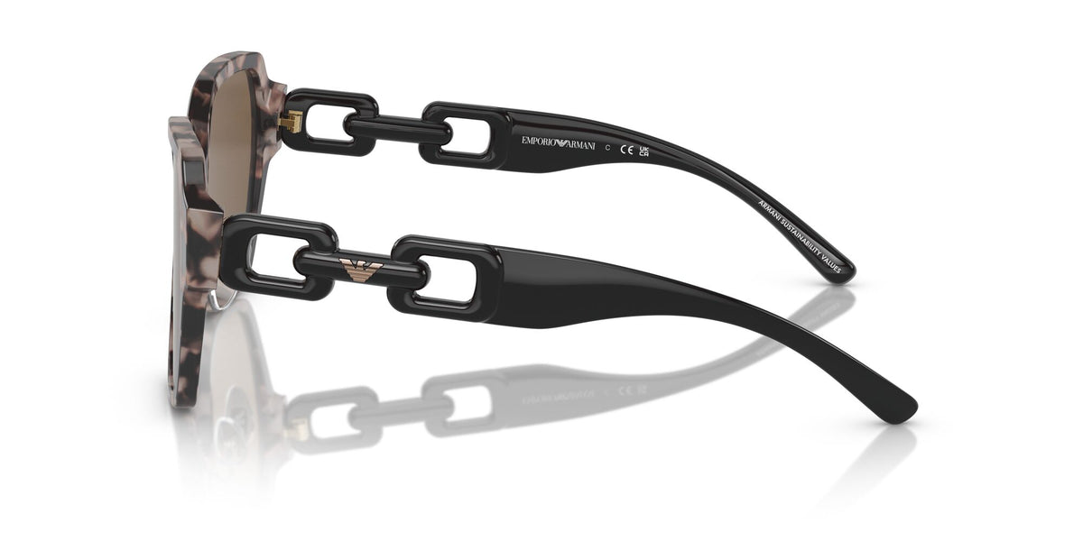 Emporio Armani  0EA4202F 541073 56 Shiny Pink Havana/ Dark Brown 56 / Polyamide Bio / Acetate / Molded