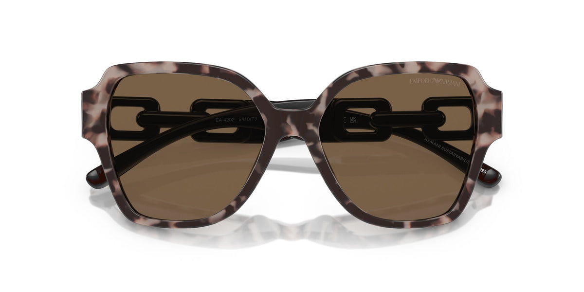 Emporio Armani  0EA4202 541073 54 Shiny Pink Havana/ Dark Brown 54 / Polyamide Bio / Acetate / Molded