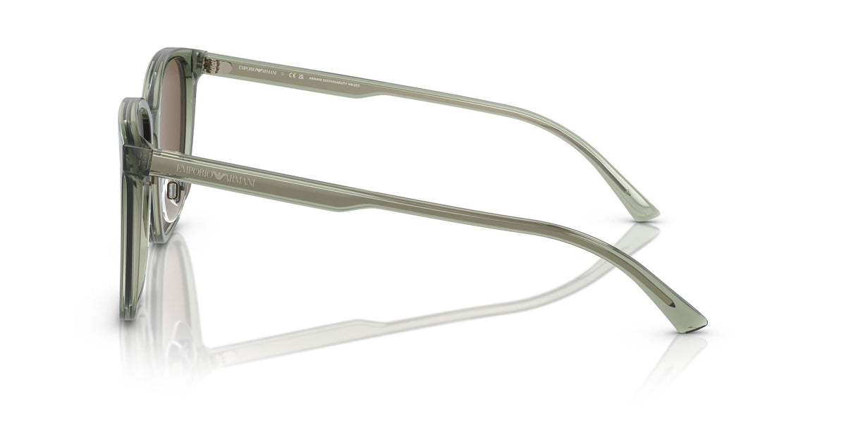 Emporio Armani  0EA4206D 536273 57 Transparent Green/ Dark Brown 57 / Polyamide Bio / Acetate / Acetate