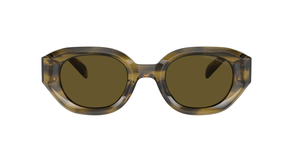 Emporio Armani 0EA4230U 614873 48 Shiny Striped Green/ Dark Brown - Blue Star Eyewear