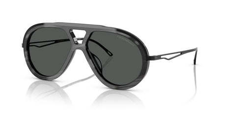 Emporio Armani  0EA4242U 621187 56 Shiny Striped Grey/ Dark Grey