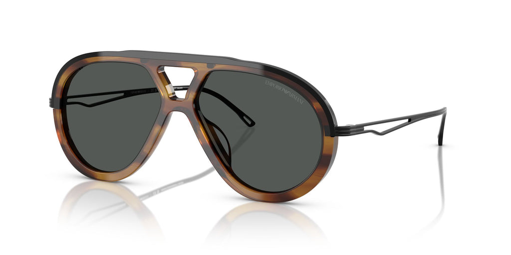 Emporio Armani  0EA4242U 621287 56 Shiny Striped Brown/ Dark Grey