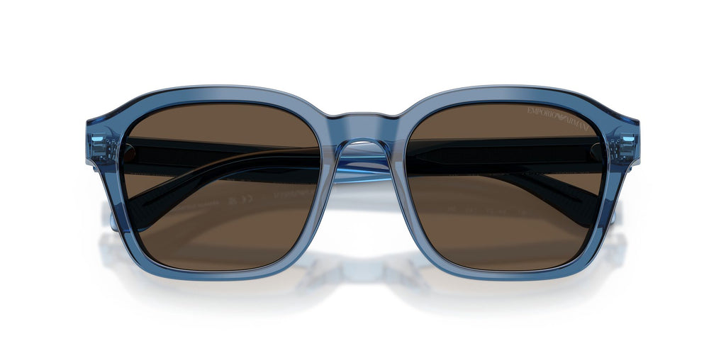 Emporio Armani  EA4245U 624787 54 Shiny Transparent Blue / Solid Brown