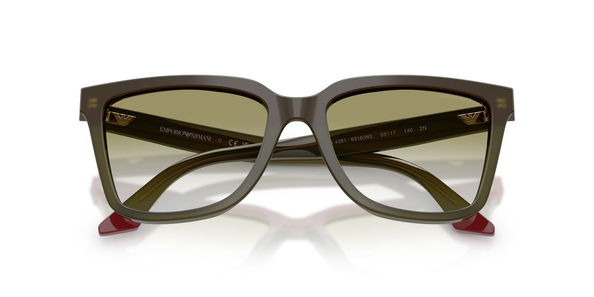 Emporio Armani 0EA4261 6316W0 55 Opal Green/Bordeaux/ Clear Gradient Green