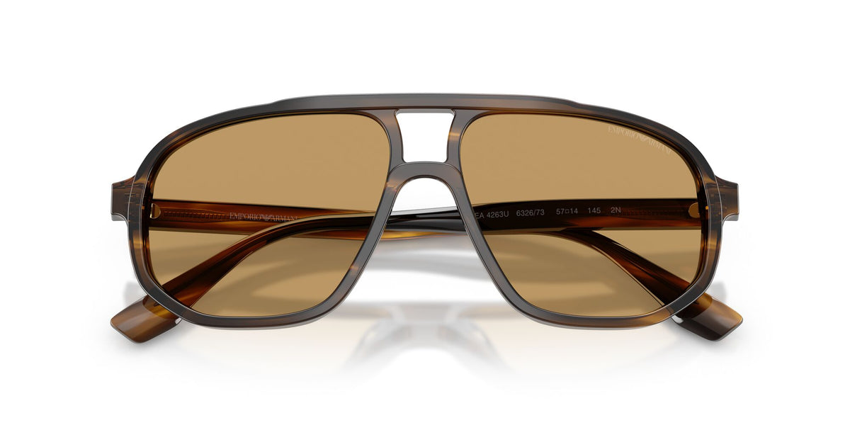 Emporio Armani 0EA4263U 632673 57 Striped Dark Green/ Brown