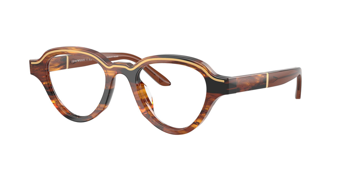 Emporio Armani 0EA4264U 63391W 47 Striped Dark Brown/ Clear