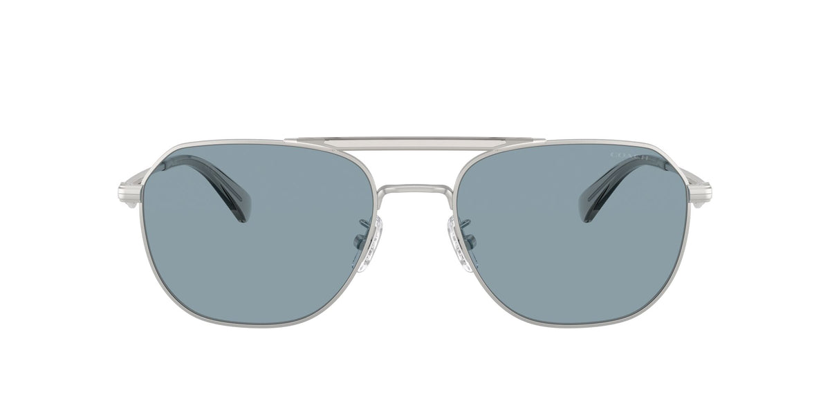Coach Cae80 HC7178 900172 57 Satin Silver/Grey / Blue Solid
