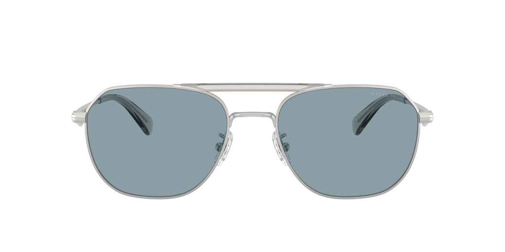 Coach Cae80 HC7178 900172 57 Satin Silver/Grey / Blue Solid